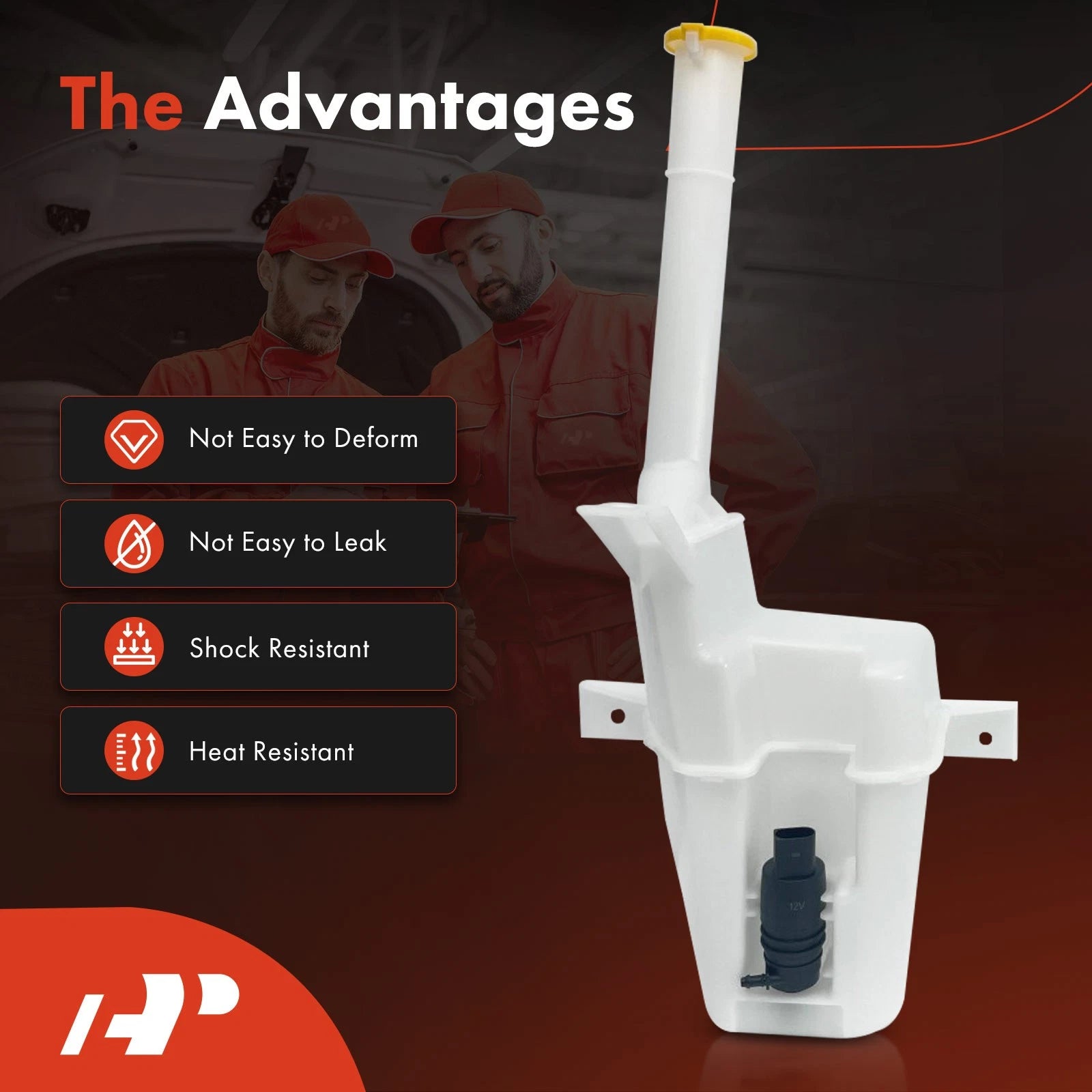Windshield Washer Reservoir Tank with Cap & Pump for Ford Mustang (2010–2014)