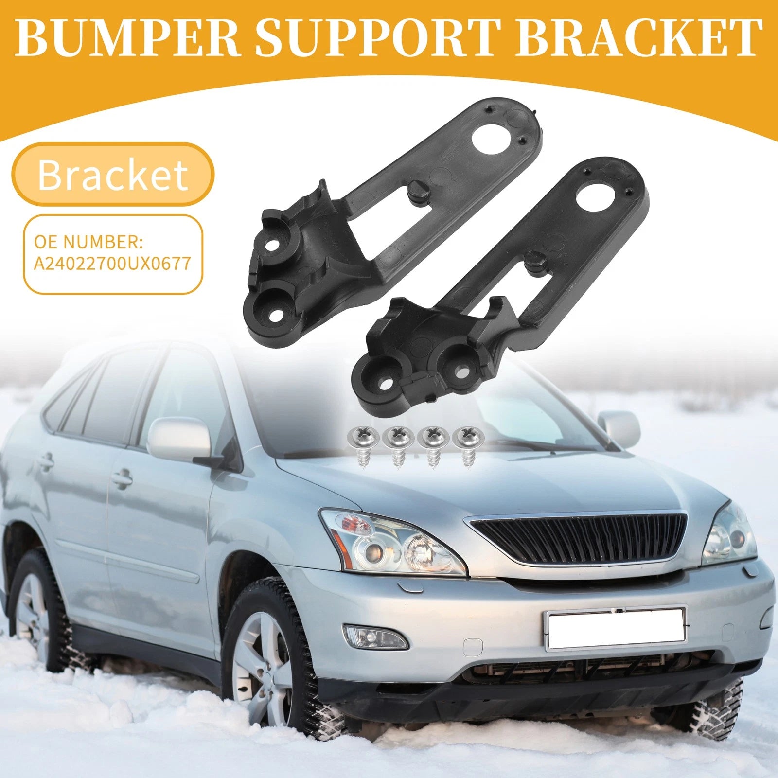 Set of 2 Front Bumper Support Brackets for Toyota Lexus RX330 (2003–2008)