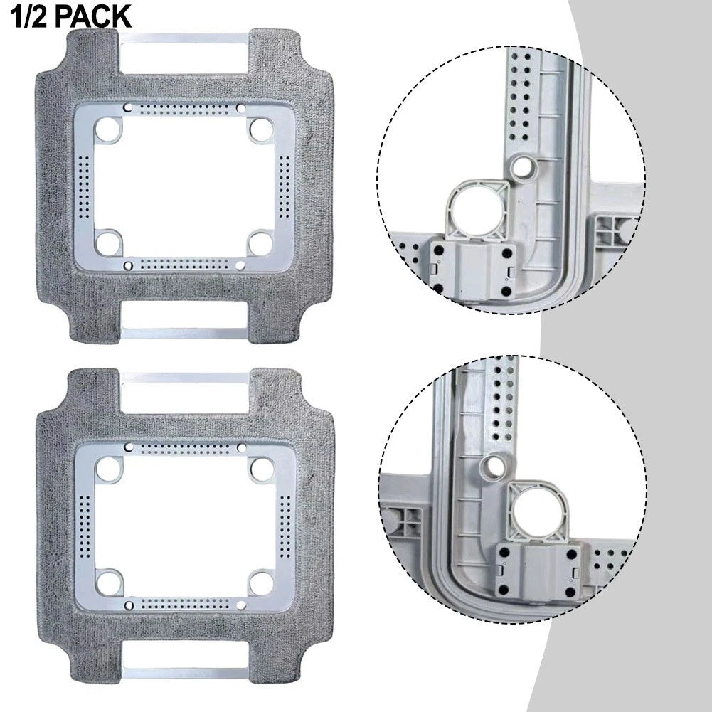 Set of 2 Microfibre Cleaning Pads with Bracket for Ecovacs Winbot W3