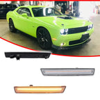 2X Clear Amber LED Front Side Marker Lights for Dodge Challenger (2015–2023)