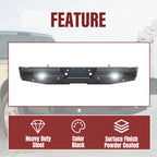 Rear Bumper for Ford Super Duty F250 F350 (1999–2016) Black with Sensor Holes