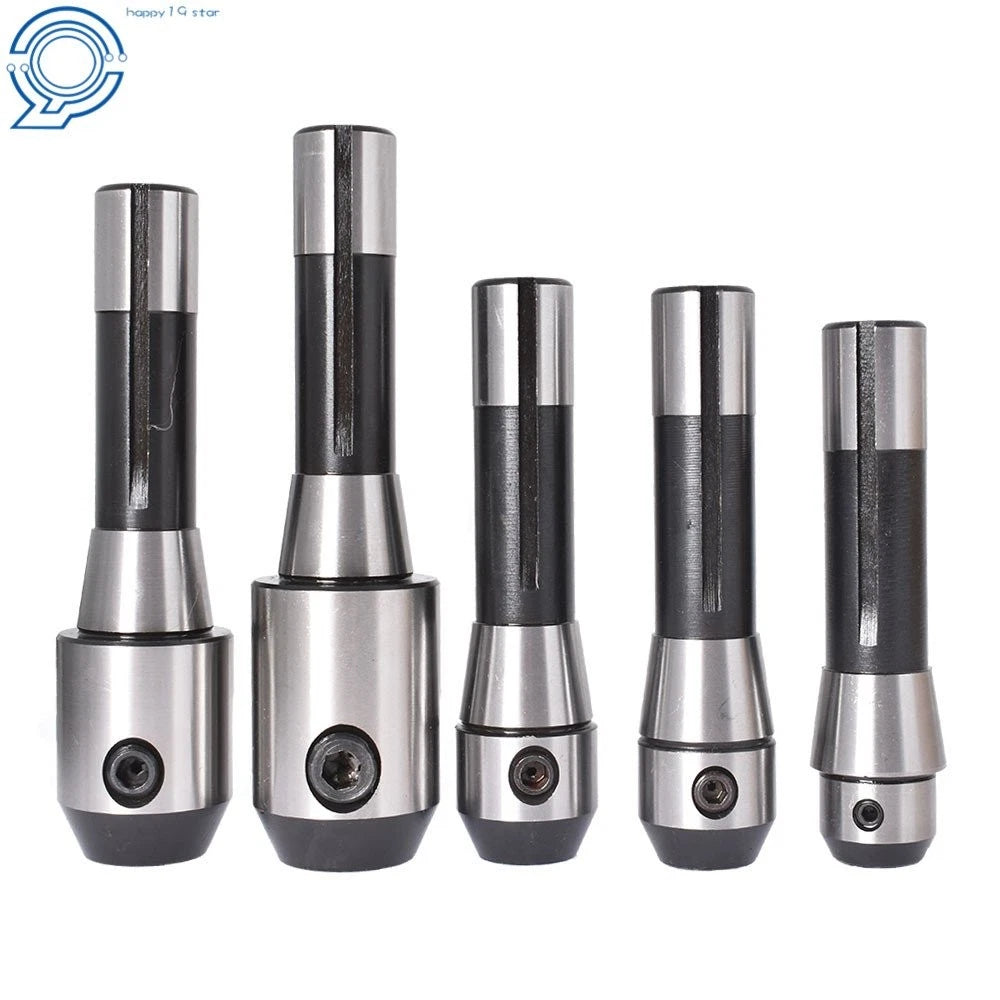 End Mill Holder Set 1/4" 3/8" 1/2" 5/8" 3/4" R8 Adapter (5 Pcs Kit)