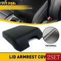 Set of 2 Black Leather Armrest Center Console Lid Covers for Ford F150 (2015–2019)
