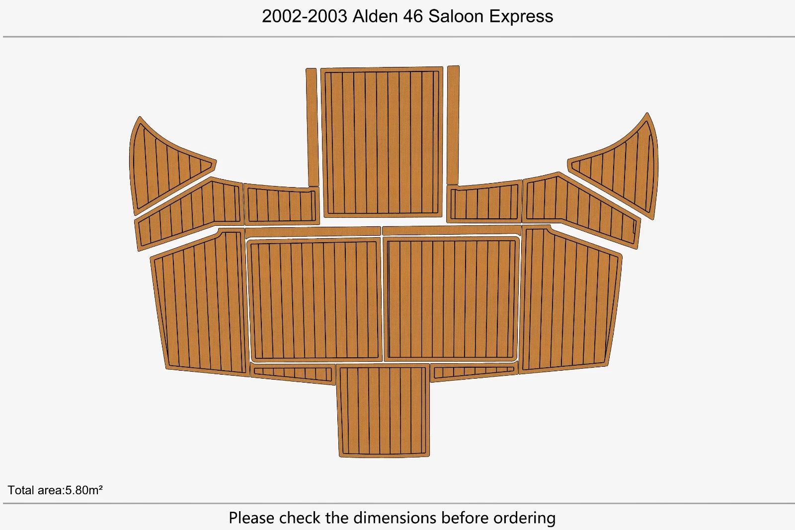 EVA Teak Faux Flooring Mat Pads for Alden 46 Saloon Express (2003)