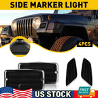 4PC Smoke Fender Side Marker Lights for Jeep Wrangler TJ (1997–2006)