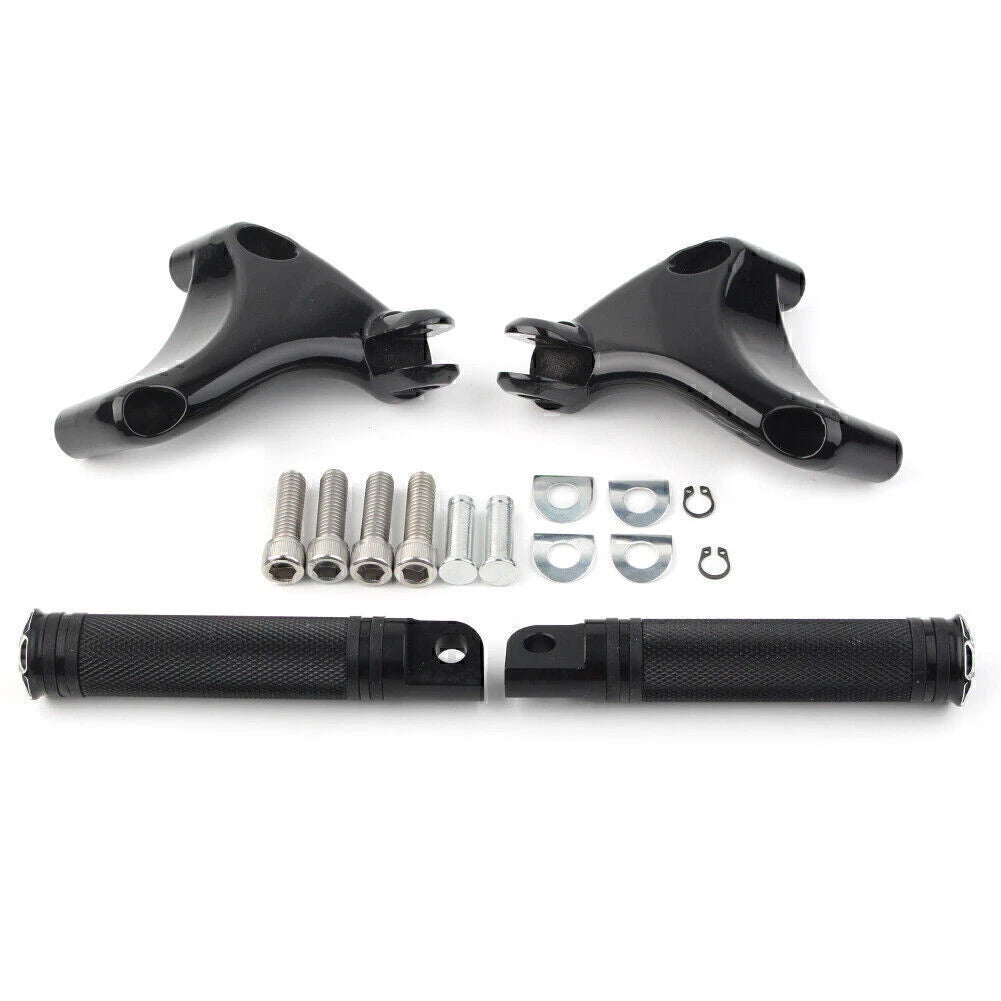 2X Black Rear Passenger Footrest Peg Mount for Harley Sportster XL883 XL1200 (2004–2013)