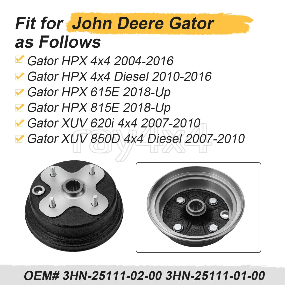 Rear Wheel Brake Hub for Yamaha Timberwolf 250 (1992–1998) 3HN-25111-02-00 3HN-25111-01-00