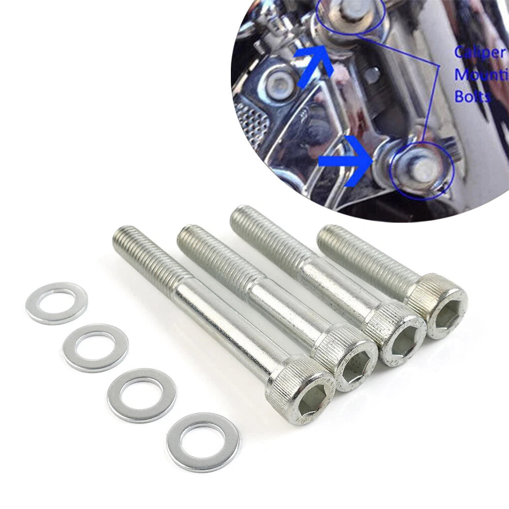 Front Brake Caliper Bolts Screws Spacer for Harley Softail Dyna Sportster (2000–2022)