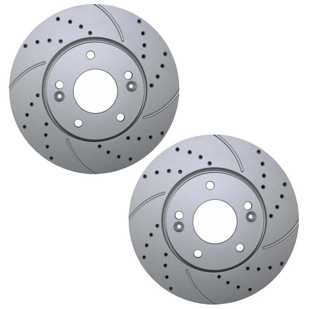 2X Front Drilled Coated 280mm Brake Rotors for Hyundai Kia