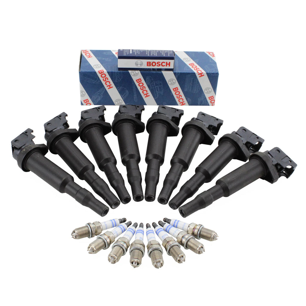 Set of 8 Ignition Coils & Spark Plugs for BMW E60 E65 (2001–2010)