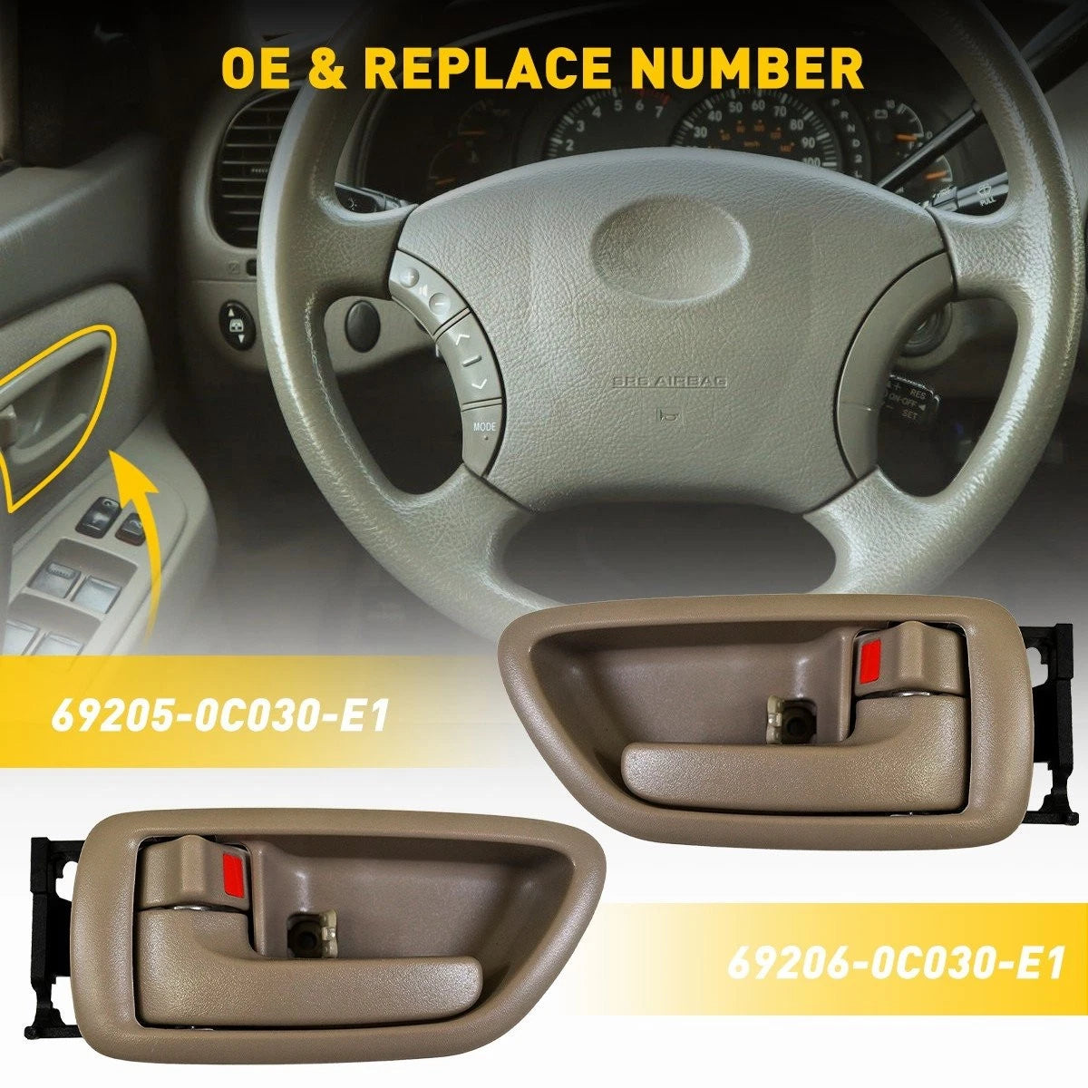 Inside Door Handles Set of 2 for Toyota Avalon Sequoia Tundra (US)
