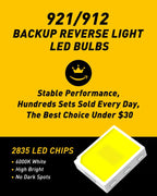 2X 15SMD White 6000K Canbus LED Bulbs for Backup Reverse Light