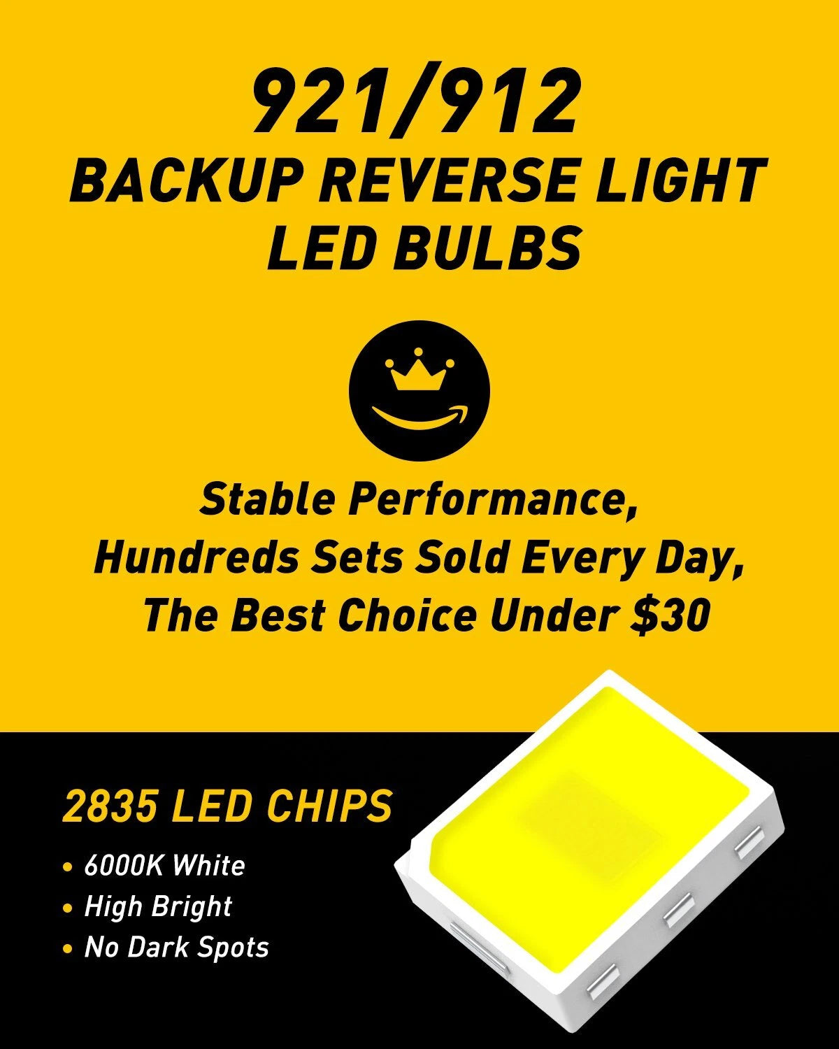 2X 15SMD White 6000K Canbus LED Bulbs for Backup Reverse Light