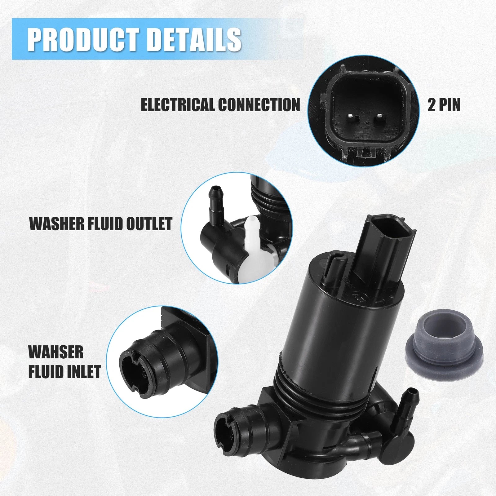 Windshield Washer Motor Pump for Ford B-Max (2011–2015)