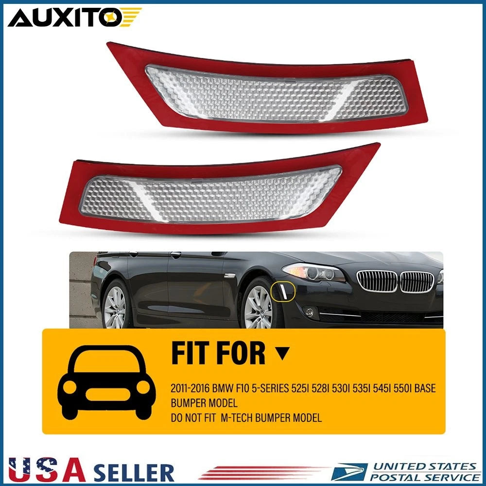 Pair Clear Side Marker Reflectors for BMW F10 528i 535i 550i (2011–2016)
