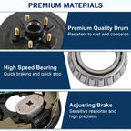 Electric Trailer Brake Hub Drum Kit for 3500 lbs (10" x 2-1/4")
