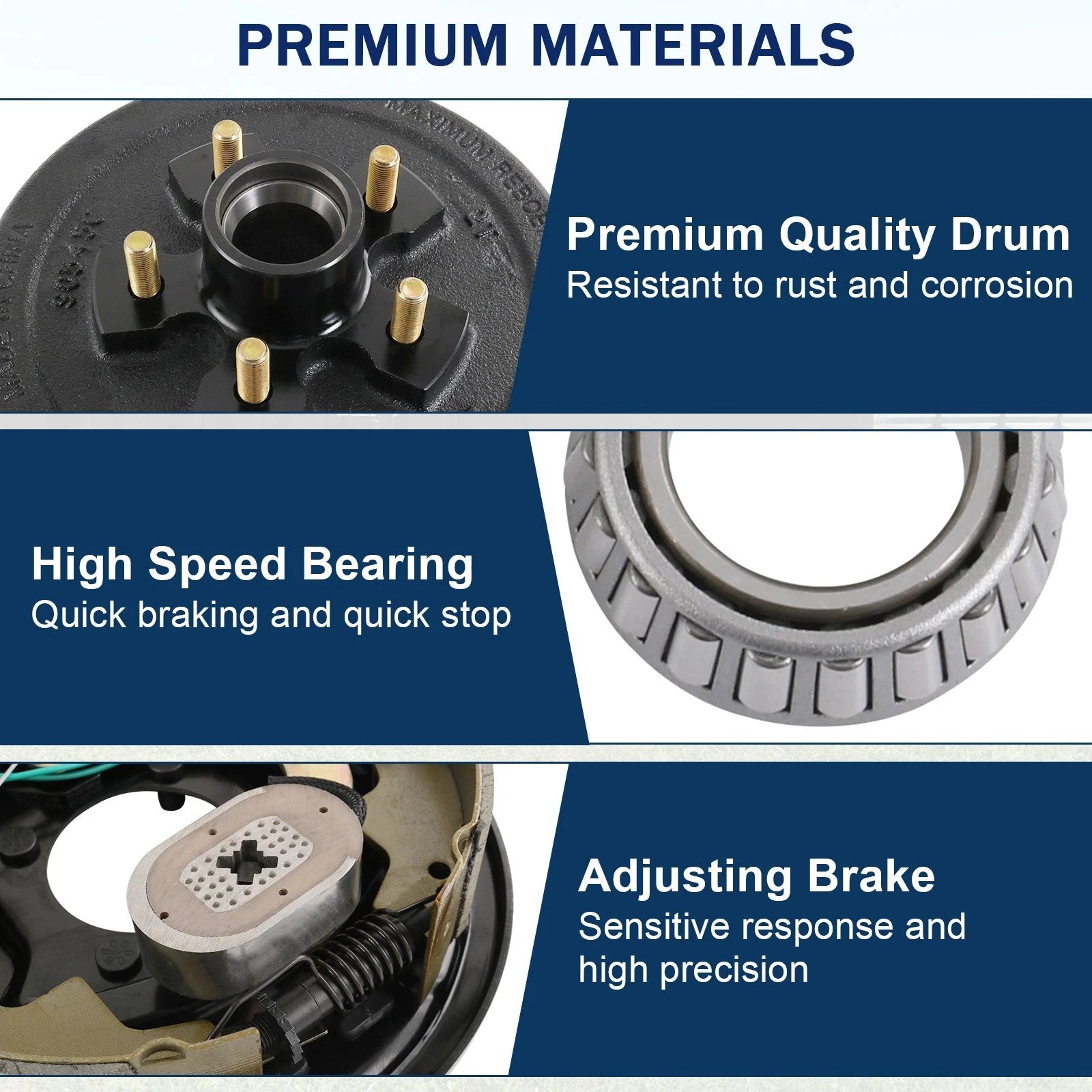 Electric Trailer Brake Hub Drum Kit for 3500 lbs (10" x 2-1/4")