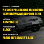 Door Grab Handle Trim w/ Window Switch Panel for VW Golf MK4 (1998–2006)