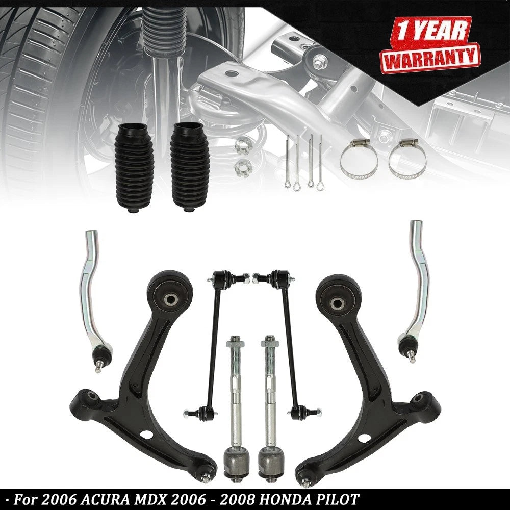 10pc Front Lower Control Arm Kit for Honda Pilot (2006–2008)
