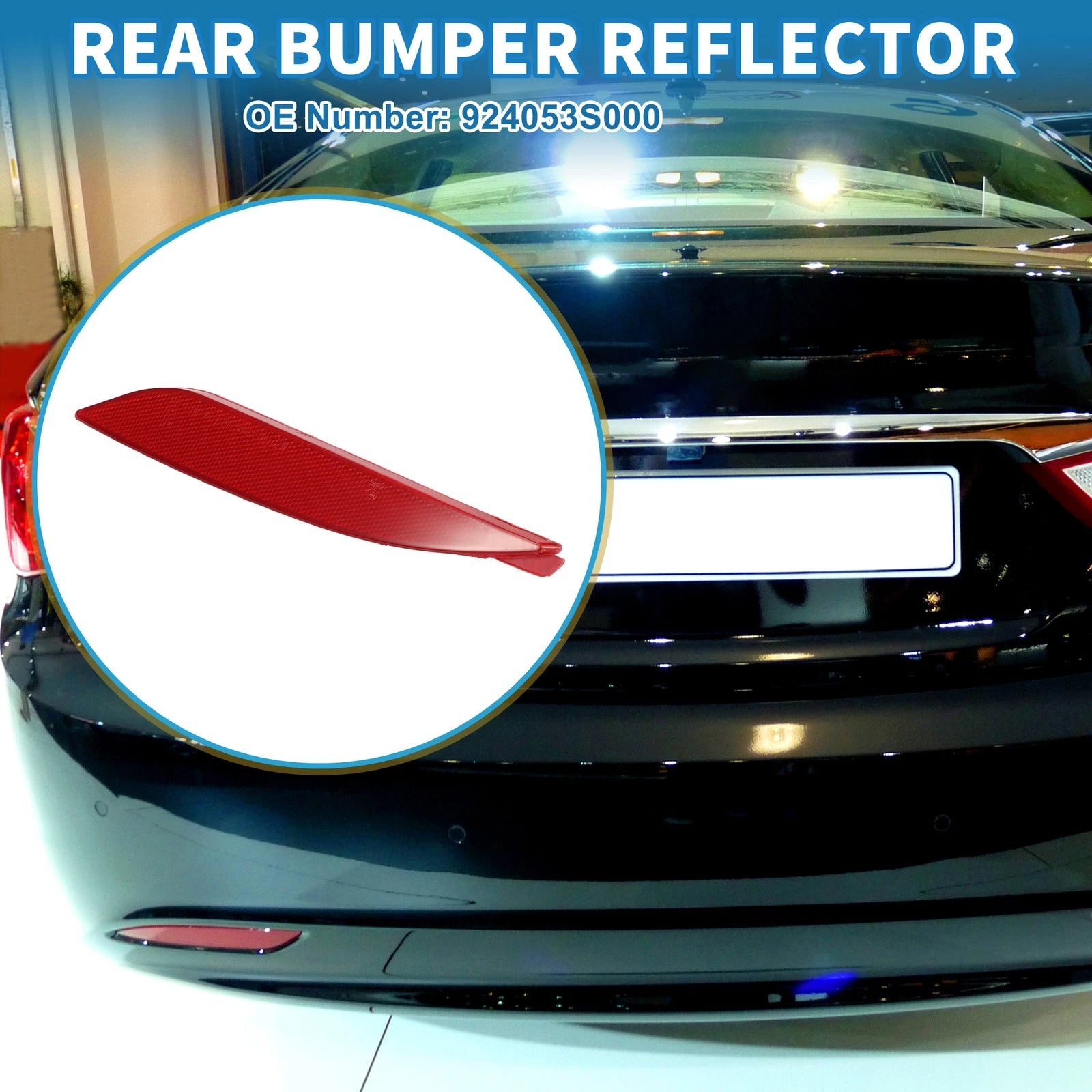 Rear Left Bumper Reflector No. 924053S000 for Hyundai Sonata (2011–2013) Red