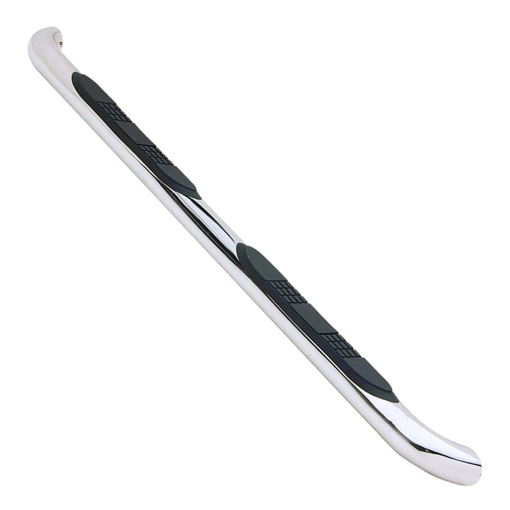 Polished 3in Round Step Nerf Bar with 2 Pads for Nissan Frontier (2005–2019)