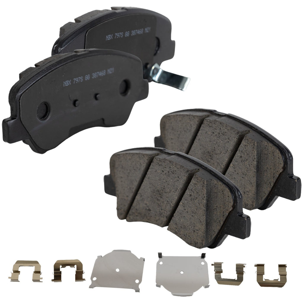Front Ceramic Brake Pad Set for Hyundai Accent, Kia Rio (2012–2018)