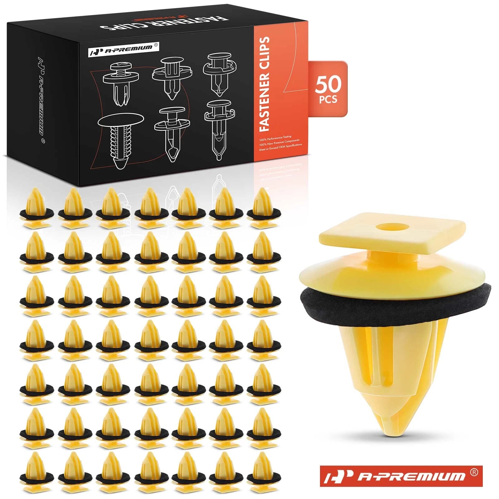 Fender-Wheel Flare Moulding Retainer Clips for Toyota (50Ã9.5Ã9.5mm)