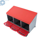3 Hole Chicken Nest Box for Poultry (Metal with Cover)