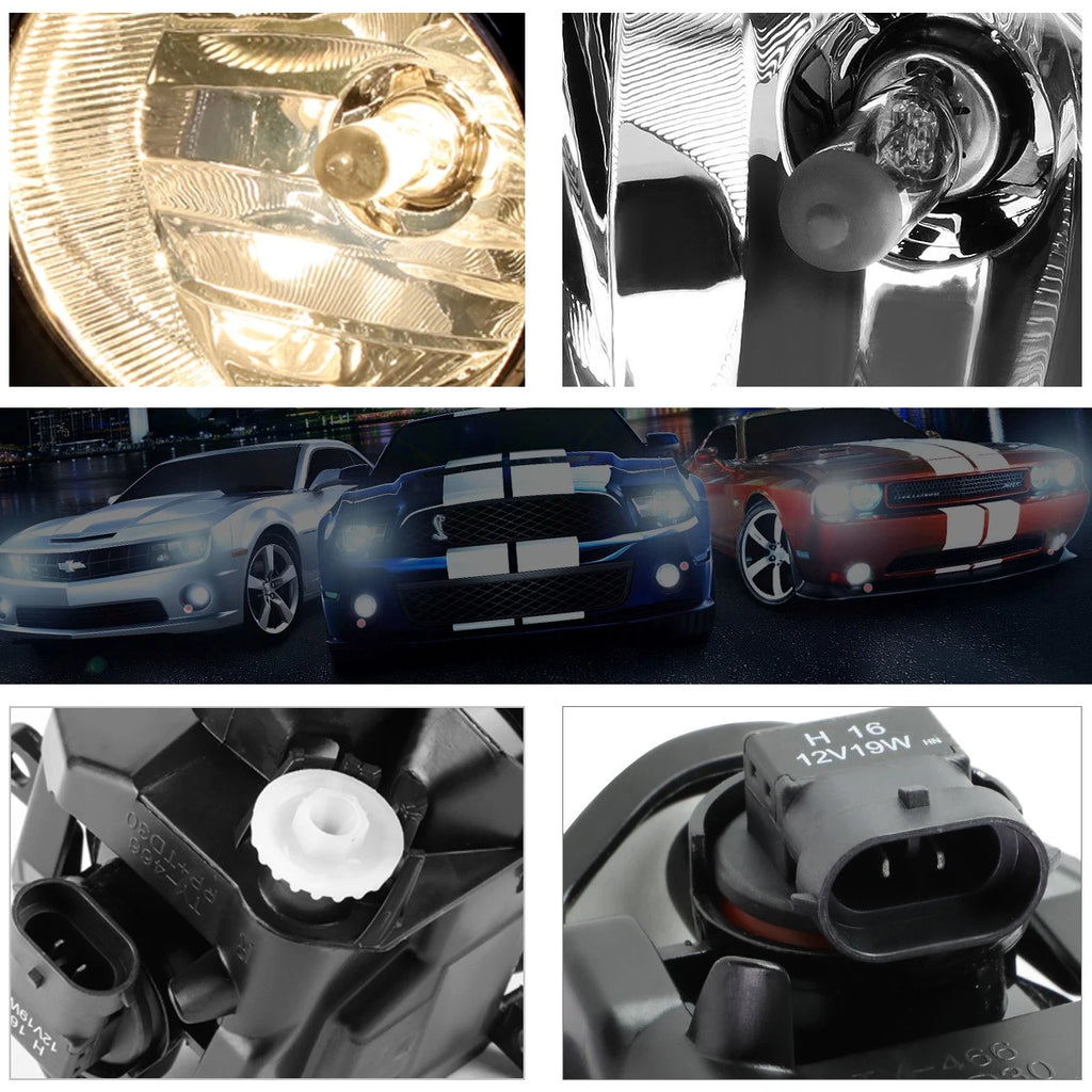 Clear Lens Front Fog Lights + Switch Pair for Corolla/Highlander/Tacoma (2014–2016)