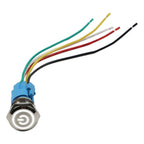 IP66 Metal Push Button Switch 22mm with Power LED for Marine Automotive (12V-24V)