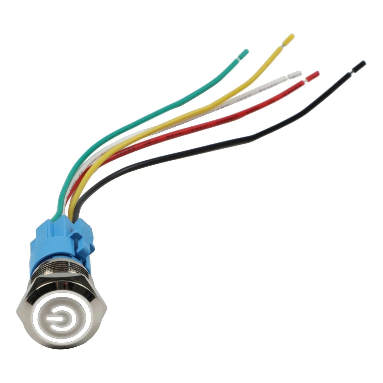 IP66 Metal Push Button Switch 22mm with Power LED for Marine Automotive (12V-24V)