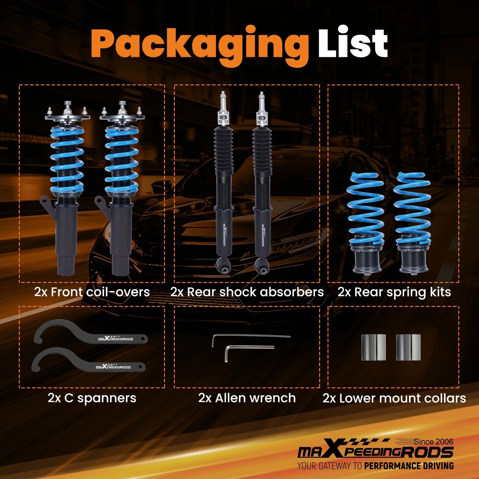 Coilovers 24 Way Damper Lowering Kit for VW Golf R/GTI (2015–2019)