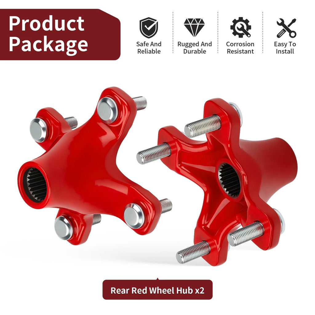 2 Rear Red Wheel Hubs for Honda FourTrax 250 TRX250X 1987–1992 42410-HN6-A20