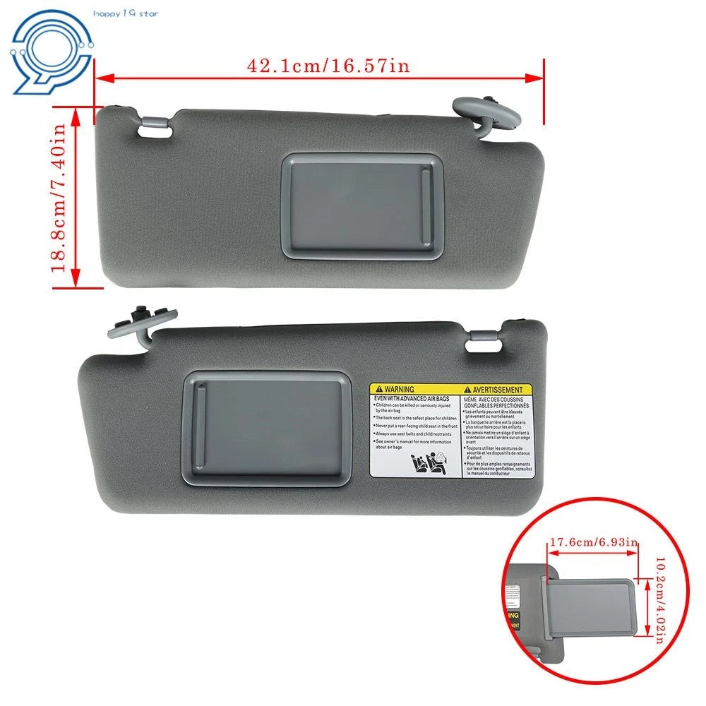 Set of 2 Sun Visors for Toyota Tacoma (2005-2015)