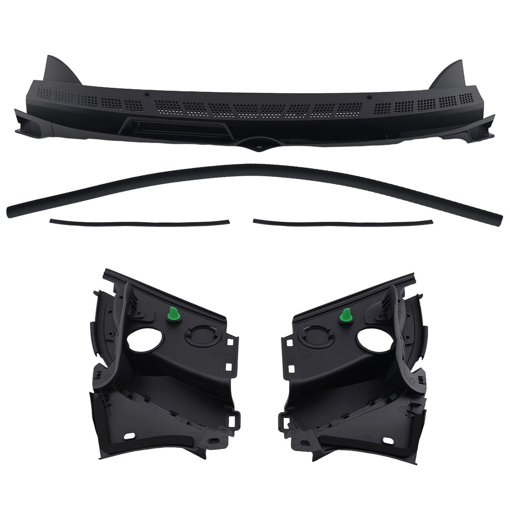 3PC Black Wiper Cowl Panel for Honda Civic 1.8L (2006–2011) 74210-SNA-A00 ABS
