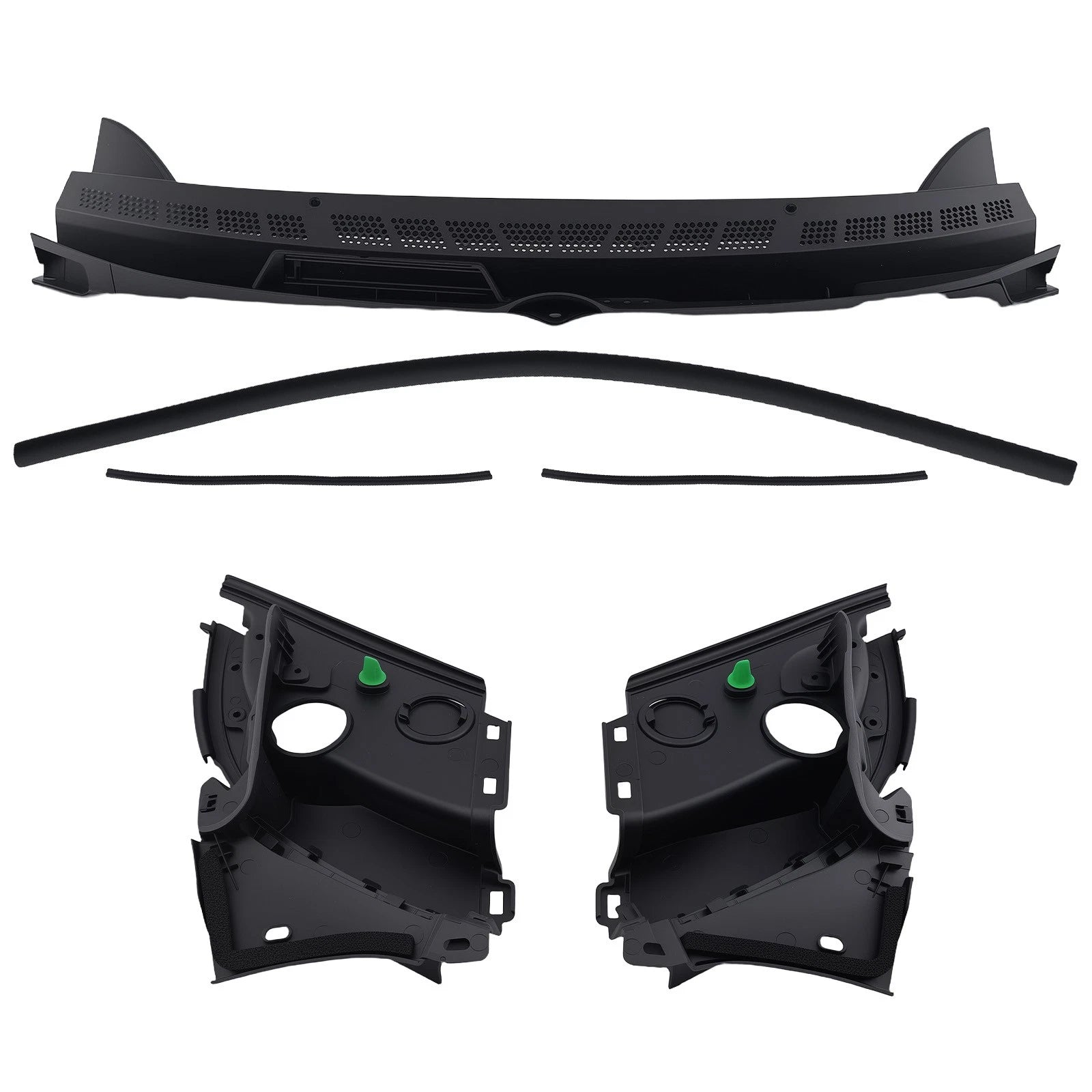 3PC Black Wiper Cowl Panel for Honda Civic 1.8L (2006–2011) 74210-SNA-A00 ABS