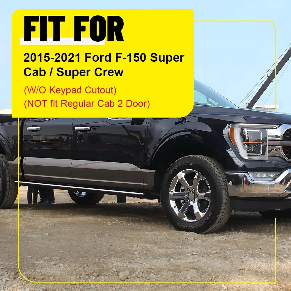 Glossy Black B Pillar Post Covers for Ford F150 (2015–2021)