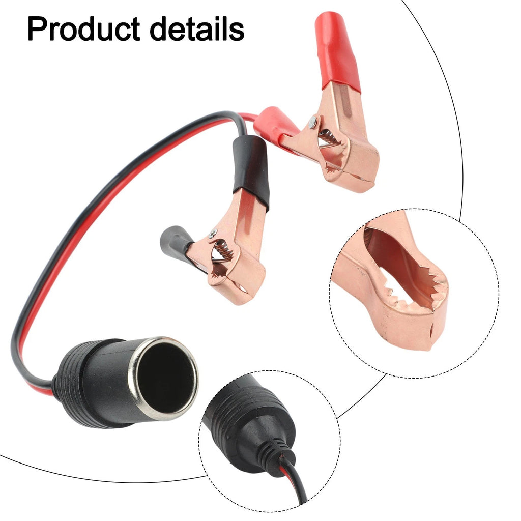 Battery Clamp Adapter 12V 50 Amp with Female Socket and Crocodile Clips