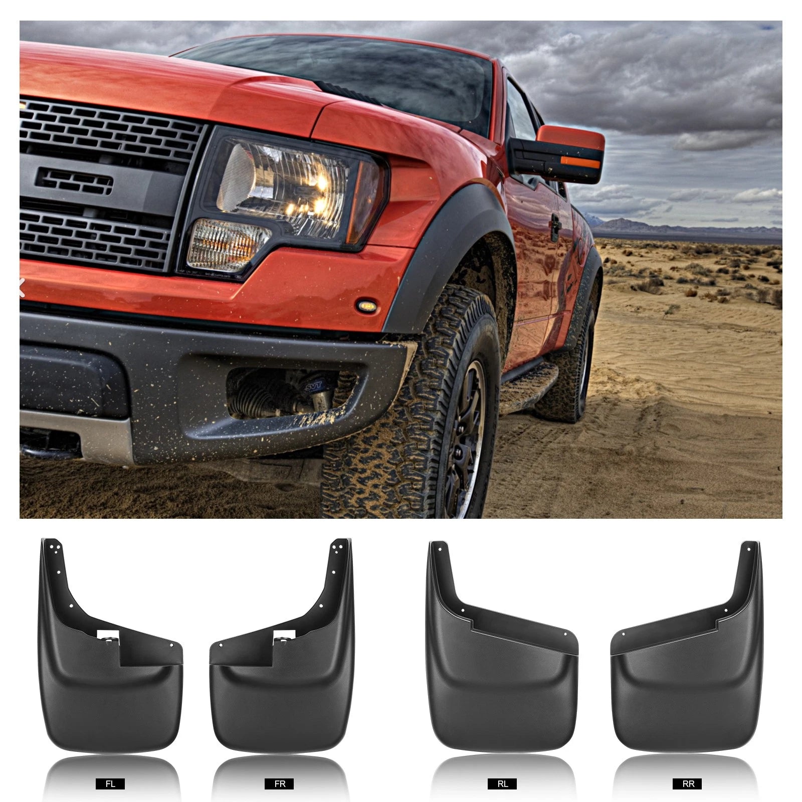 Set of 4 Mud Flaps for Ford F-350 Super Duty 6.0L (2003–2007)