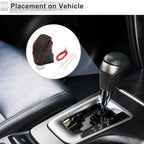 1 Pc Gear Shift Knob Cover for Subaru Impreza (2017–2023) Pebbled Black Red