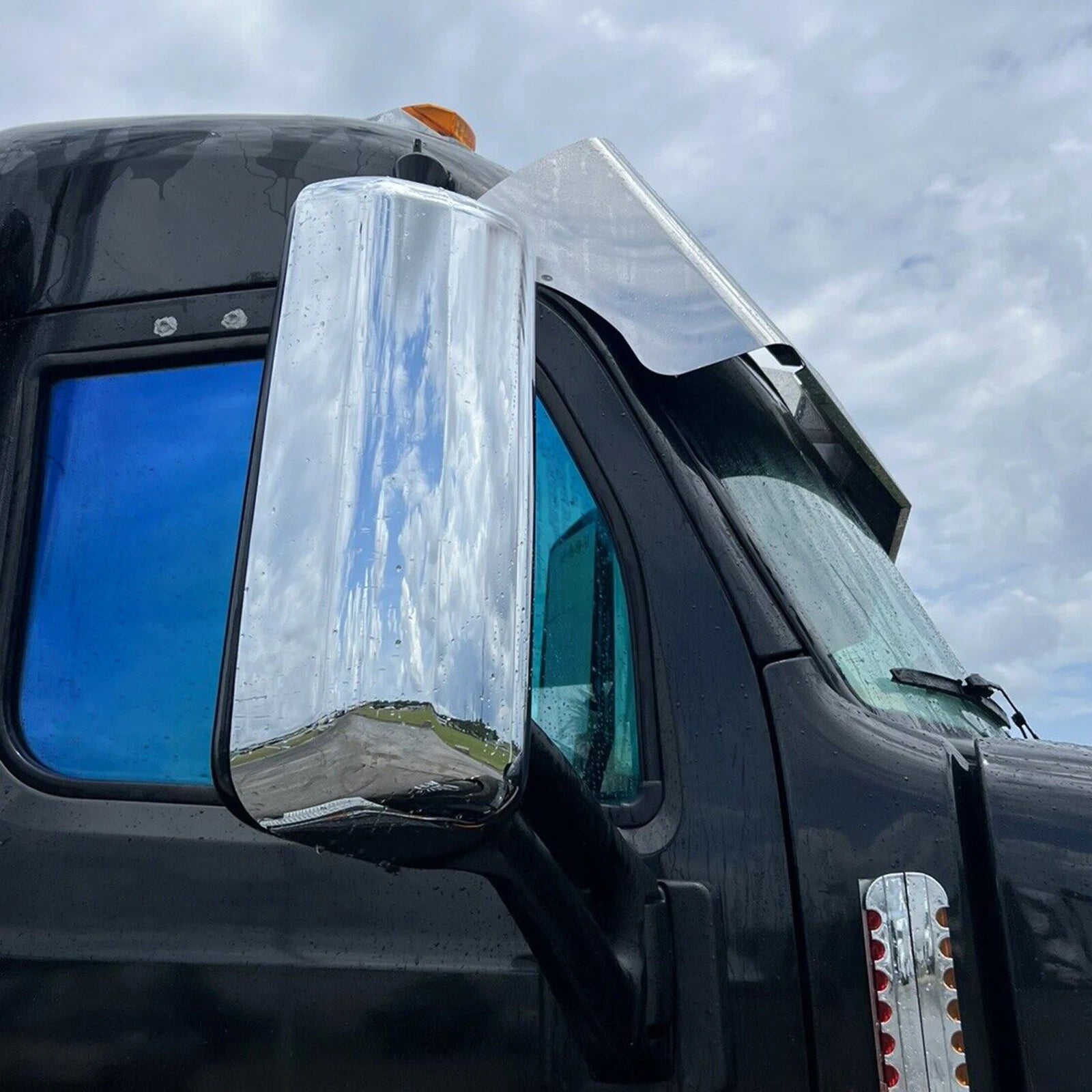 Set of 2 Chrome Door Mirror Cover Caps for Peterbilt 567 587