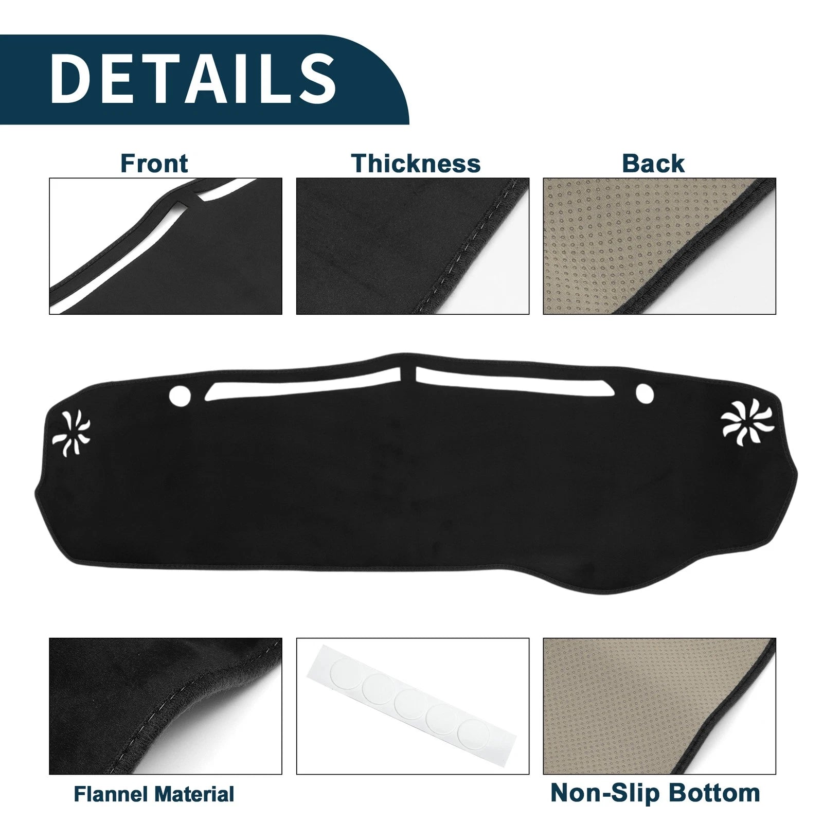 Dashboard Dash Cover Mat for Mazda Flair Crossover (1 Set) Black