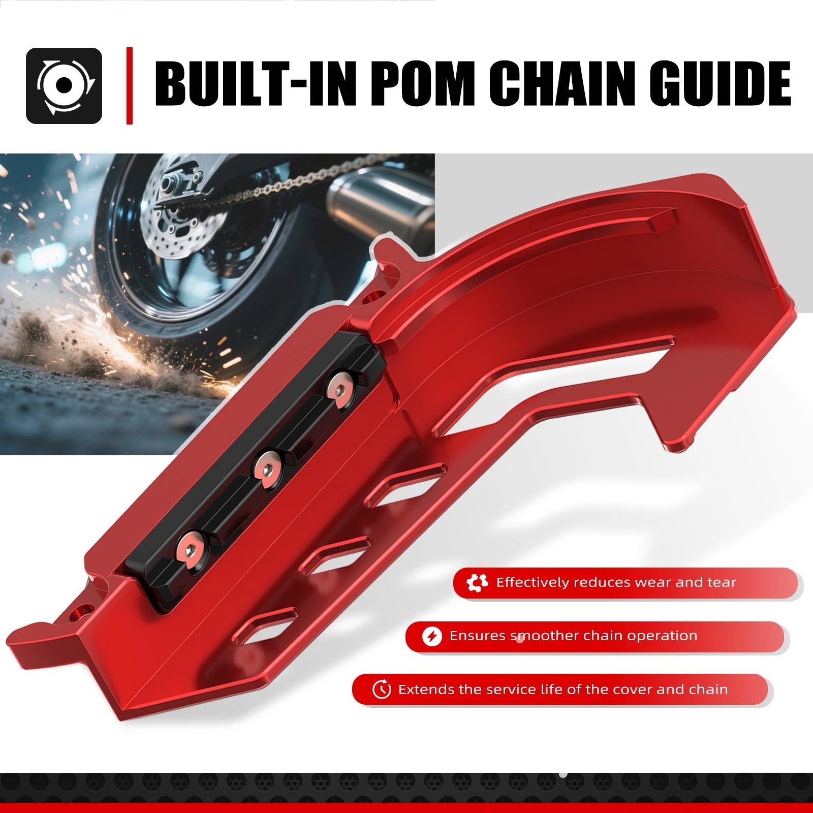 Front Sprocket Cover Chain Guard for Stark Varg EX MX SM (2024–2026) Red
