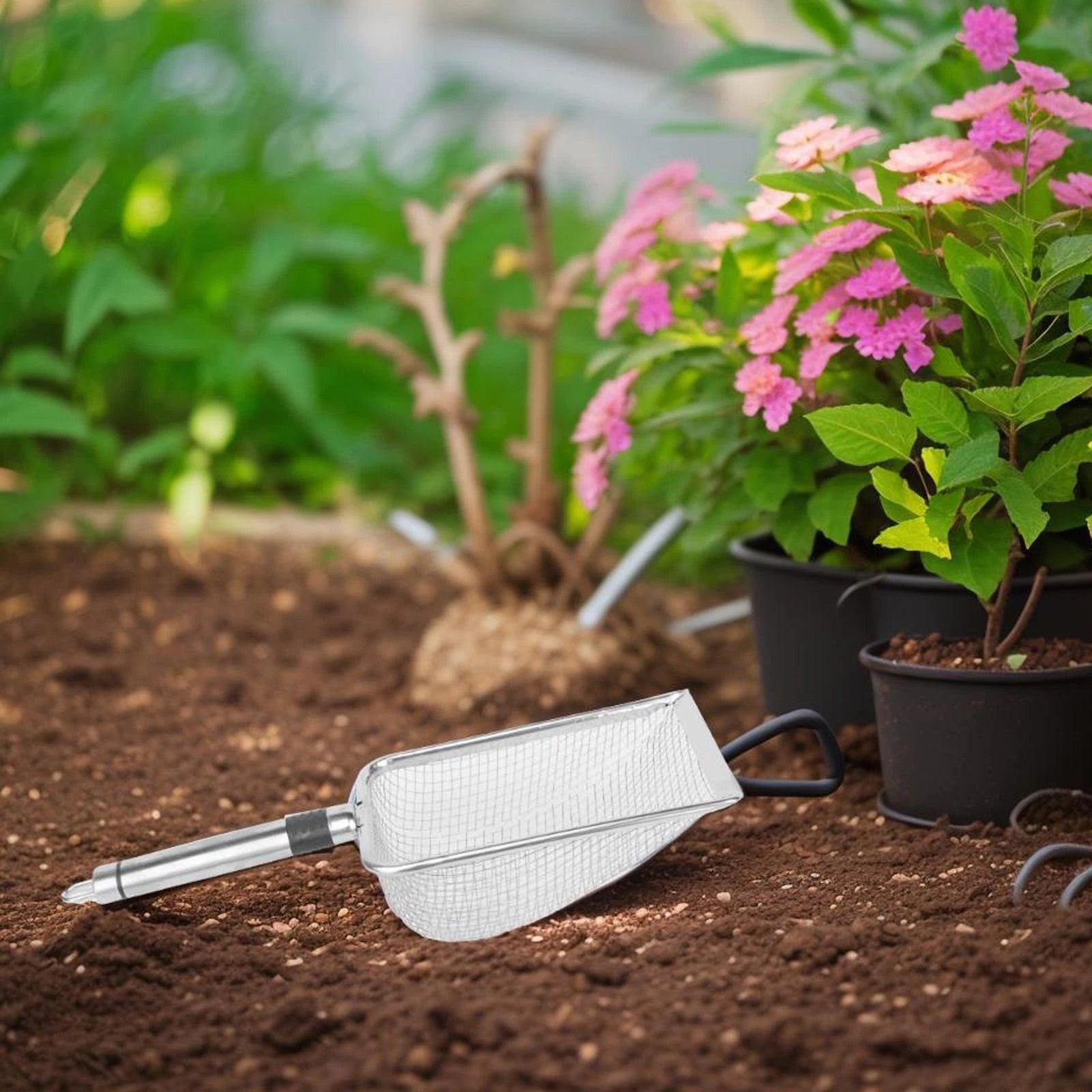 Set of 4 Stainless Steel Sieves for Gardening Tool Use