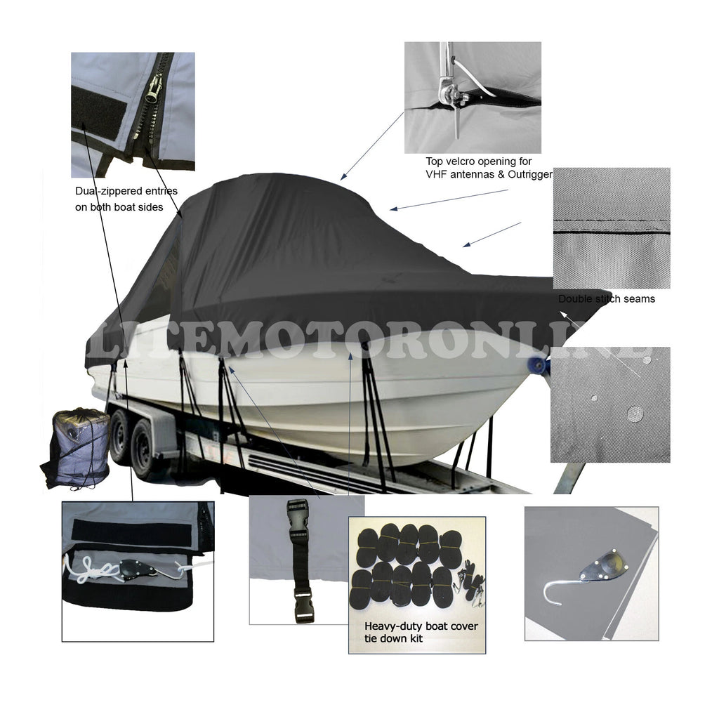 Boat Cover for Sea Chaser 2400CC (Black)
