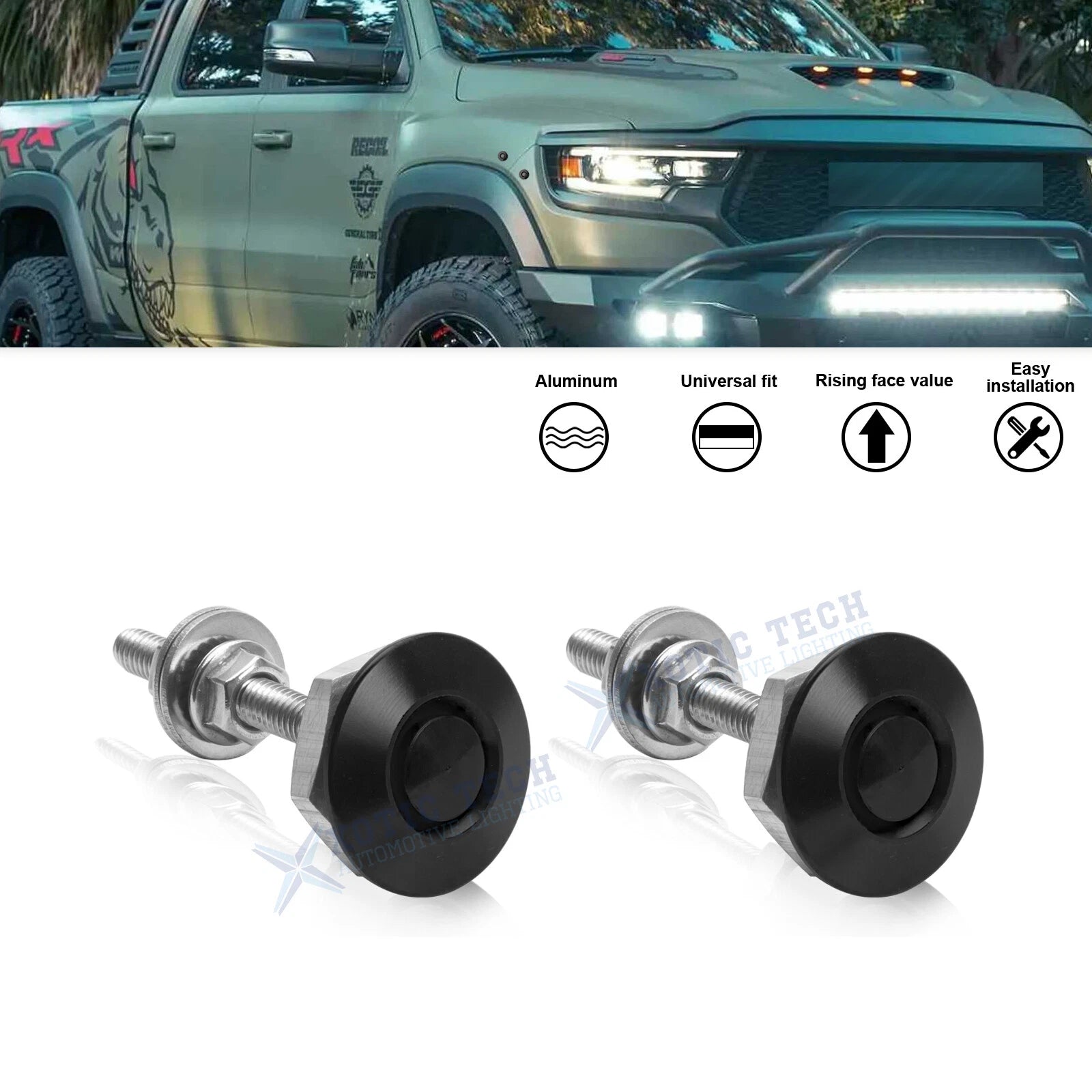 Aluminum Bumper Quick Release Fasteners Set for Ram Truck (2009–2018)