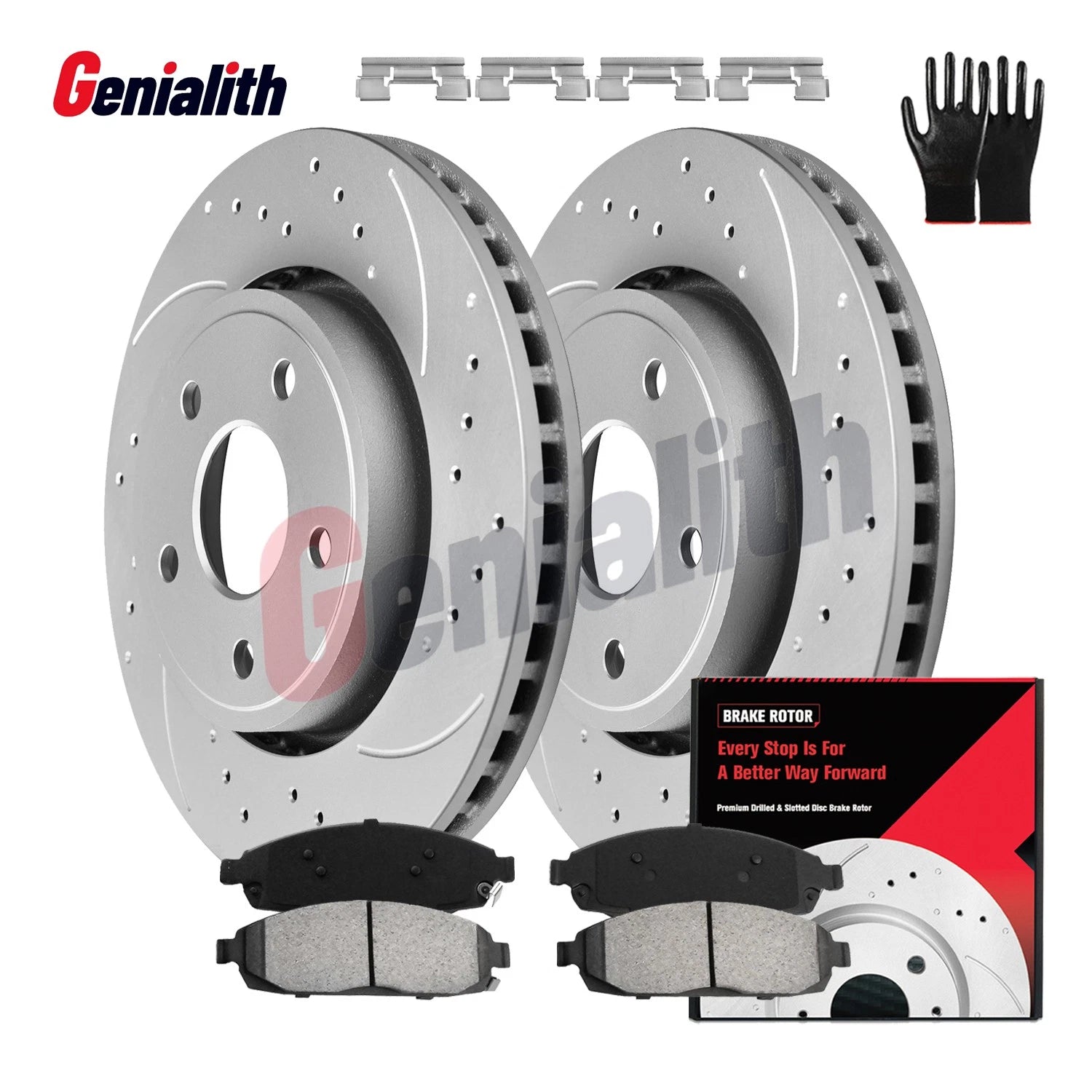 Front Drilled Brake Rotors & Pads for Jeep Grand Cherokee Commander (2005–2010)