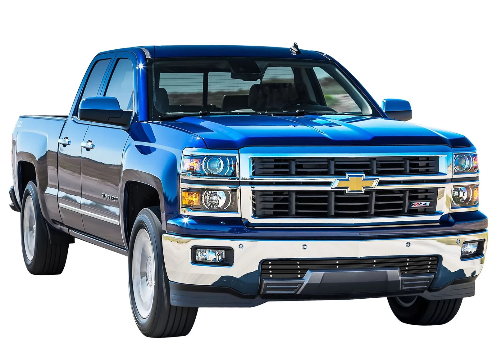 Lower Bumper Grille for Chevy Silverado 1500 (2014-2015) Black Billet