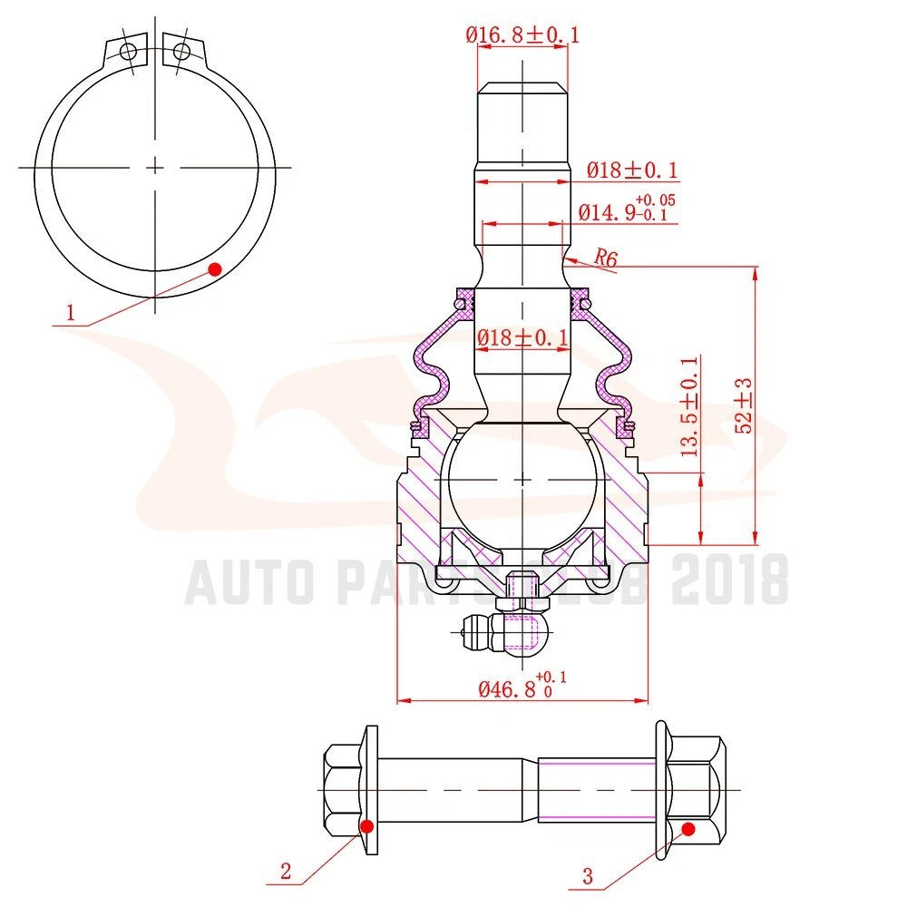 Set of 6 Ball Joints and Tie Rods for Ford Mustang (2005–2009)