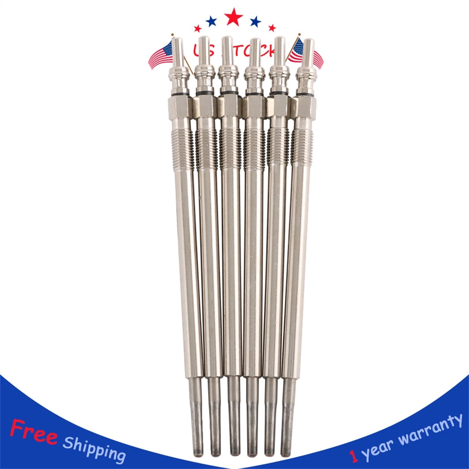 Set of 6 Glow Plugs for Dodge Sprinter 2500 Jeep 3.0L V6 Diesel (2007–2018)